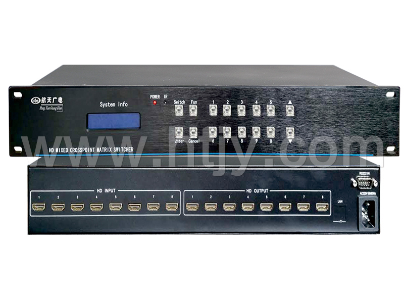 無縫高清混插卡矩陣主機(jī)  HT-HD0808